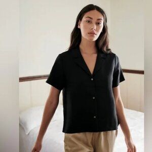 Quince black button down shirt